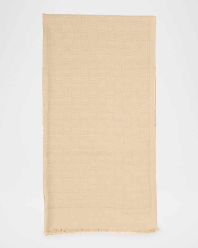 Safari Monogram Silk Wool Scarf